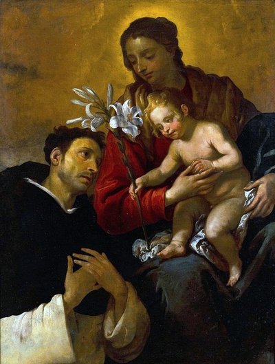 Madonna and Child with St. Dominic by Giovanni Andrea de Ferrari